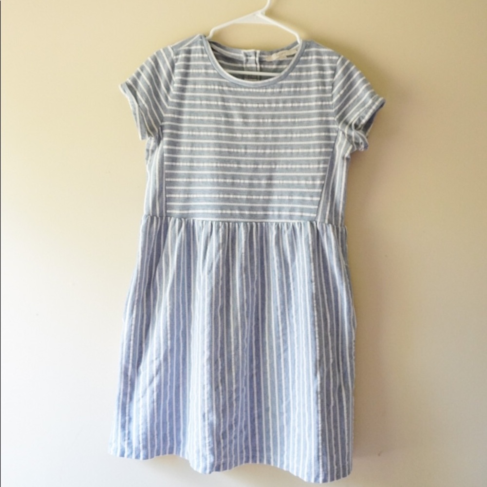 LOFT striped blue dress